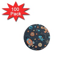 Space Seamless Pattern 1  Mini Magnets (100 Pack)  by Vaneshart