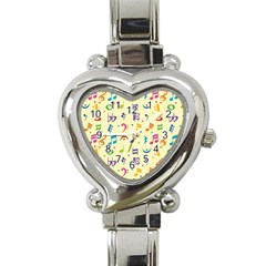 Seamless Pattern Musical Note Doodle Symbol Heart Italian Charm Watch by Vaneshart