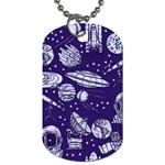 Space Sketch Seamless Pattern Dog Tag (Two Sides) Front