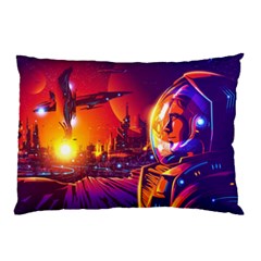 Far Future Human Colonization Pillow Case (two Sides) by Vaneshart