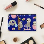 Hand Drawn Cute Sloth Pattern Background Cosmetic Bag (Small) Front