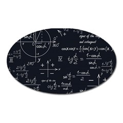 Mathematical Seamless Pattern With Geometric Shapes Formulas Oval Magnet