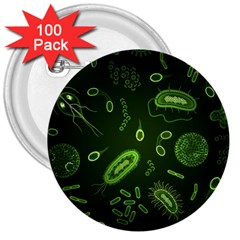 Bacteria Virus Seamless Pattern Inversion 3  Buttons (100 Pack)  by Vaneshart