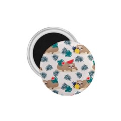 Cute Lazy Sloth Summer Fruit Seamless Pattern 1 75  Magnets by Vaneshart