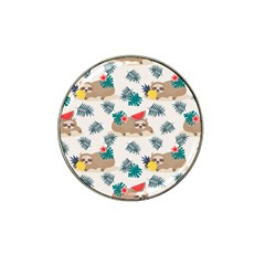 Cute Lazy Sloth Summer Fruit Seamless Pattern Hat Clip Ball Marker