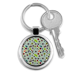 Seamless Pattern With Viruses Key Chain (round) by Vaneshart