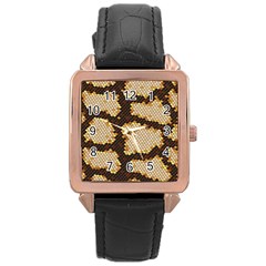 Python Skin Seamless Background Vector Graphic Art Rose Gold Leather Watch 