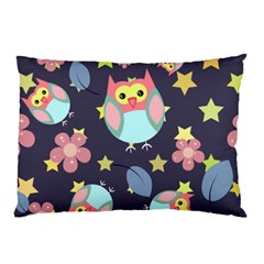 Owl Stars Pattern Background Pillow Case by Vaneshart