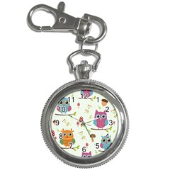 Forest Seamless Pattern With Cute Owls Key Chain Watches by Vaneshart