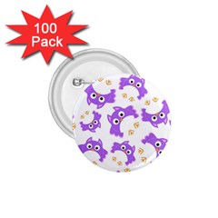 Purple Owl Pattern Background 1 75  Buttons (100 Pack)  by Vaneshart