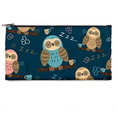 Seamless Pattern Owls Dreaming Pencil Case