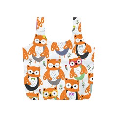 Cute Colorful Owl Cartoon Seamless Pattern Full Print Recycle Bag (s) by Vaneshart