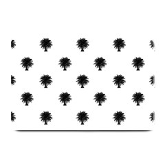 Black And White Tropical Print Pattern Plate Mats by dflcprintsclothing