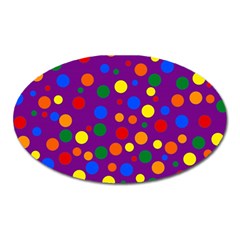 Gay Pride Rainbow Multicolor Dots Oval Magnet by VernenInk