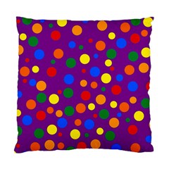 Gay Pride Rainbow Multicolor Dots Standard Cushion Case (two Sides) by VernenInk