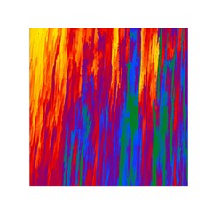 Gay Pride Rainbow Vertical Paint Strokes Small Satin Scarf (square) by VernenInk