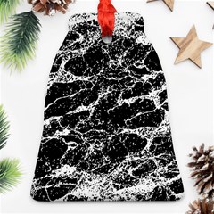Black And White Abstract Textured Print Bell Ornament (two Sides) by dflcprintsclothing