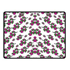 Sakura Blossoms On White Color Fleece Blanket (small) by pepitasart