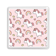 Cute-unicorn-rainbow-seamless-pattern-background Memory Card Reader (square) by Vaneshart