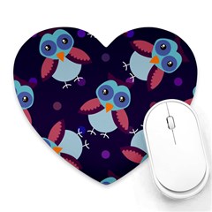 Owl-pattern-background Heart Mousepads