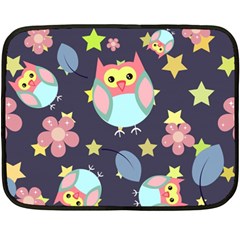 Owl Stars Pattern Background Double Sided Fleece Blanket (mini)  by Vaneshart