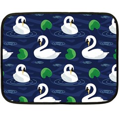 Swan Pattern Elegant Design Double Sided Fleece Blanket (mini)  by Vaneshart