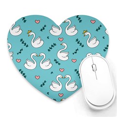 Elegant-swan-pattern-design Heart Mousepads