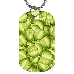 Seamless Pattern With Green Leaves Dog Tag (two Sides)