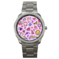 Fashion Patch Set Sport Metal Watch by Vaneshart