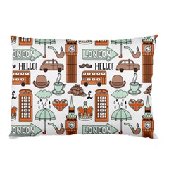 Seamless-pattern-with-london-elements-landmarks Pillow Case (two Sides) by Vaneshart