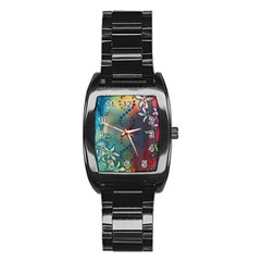 Flower Dna Stainless Steel Barrel Watch by RobLilly