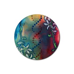 Flower Dna Rubber Round Coaster (4 Pack)  by RobLilly