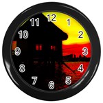 Ocean Dreaming Wall Clock (Black) Front