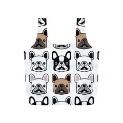 Dog French Bulldog Seamless Pattern Face Head Full Print Recycle Bag (s) by BangZart