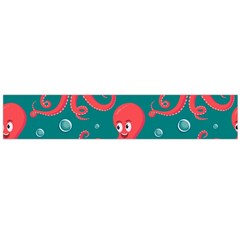 Cute Smiling Red Octopus Swimming Underwater Large Flano Scarf  by BangZart