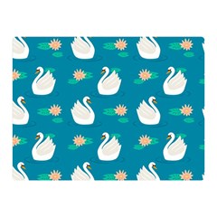 Elegant Swan Pattern With Water Lily Flowers Double Sided Flano Blanket (mini)  by BangZart