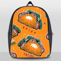 Seamless Pattern With Taco School Bag (large)