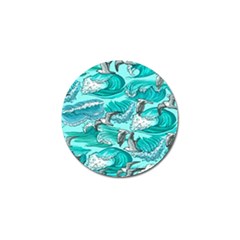 Sea Waves Seamless Pattern Golf Ball Marker by BangZart