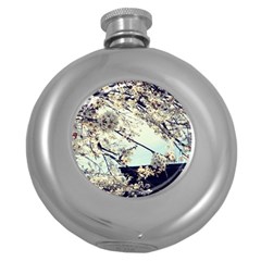 Plum Blossoms Round Hip Flask (5 Oz) by okhismakingart