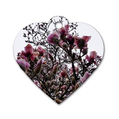 Saucer Magnolia Tree Ii Dog Tag Heart (two Sides) by okhismakingart