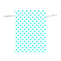 White Light Blue Hearts Pattern, Pastel Sky Blue Color Lightweight Drawstring Pouch (m) by Casemiro