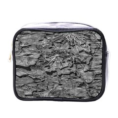 Black And White Texture Print Mini Toiletries Bag (one Side) by dflcprintsclothing