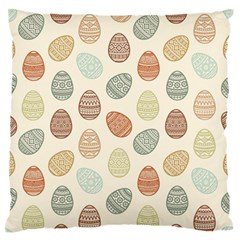 Seamless Pattern Colorful Easter Egg Flat Icons Painted Traditional Style Standard Flano Cushion Case (one Side)