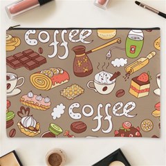 Vector Seamless Pattern With Doodle Coffee Equipment Cosmetic Bag (xxxl) by BangZart