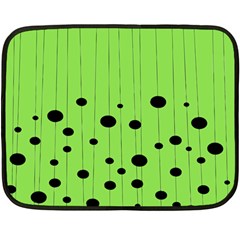 Bubbles At Strings Lemon Green And Black, Geometrical Pattern Double Sided Fleece Blanket (mini)  by Casemiro