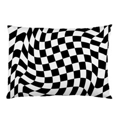 Weaving Racing Flag, Black And White Chess Pattern Pillow Case by Casemiro