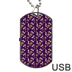 Clown Ghost Pattern Purple Dog Tag Usb Flash (two Sides) by snowwhitegirl