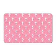 White And Pink Art-deco Pattern Magnet (rectangular)