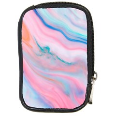 Colorful Marble Abstract Background Texture  Compact Camera Leather Case by Dushan