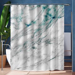 Gray Faux Marble Blue Accent Shower Curtain 60  X 72  (medium)  by Dushan